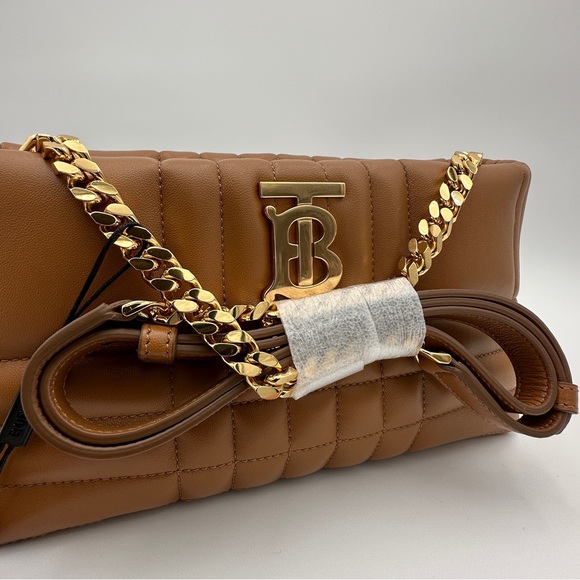 BURBERRY - LOLA SMALL QUILTED CROSSBODY BAG MAPLE BROWN - Picture 9 of 16